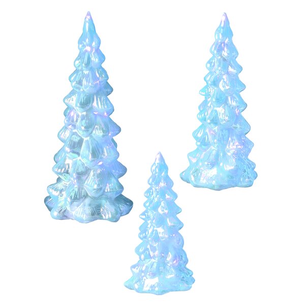 The Twillery Co Piece X Mas Illuminated Iridescent Glass Tree Set